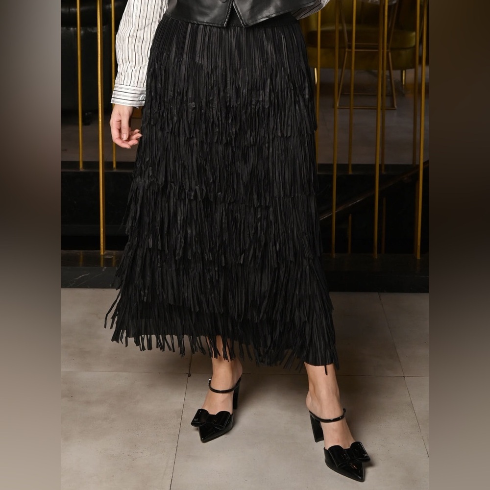 ELVI Fringe Skirt Western Boho